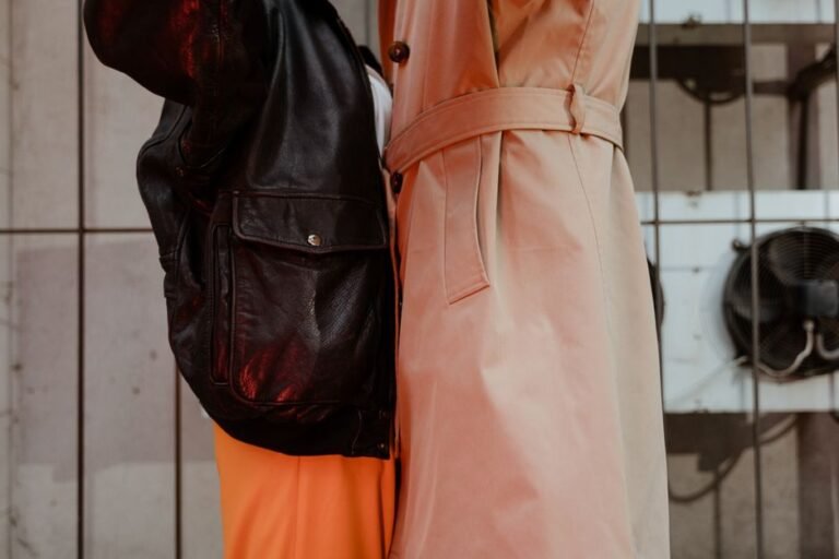 A close-up of textured leather grain on a jacket
